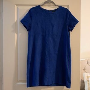 Faux Suede Blue Dress